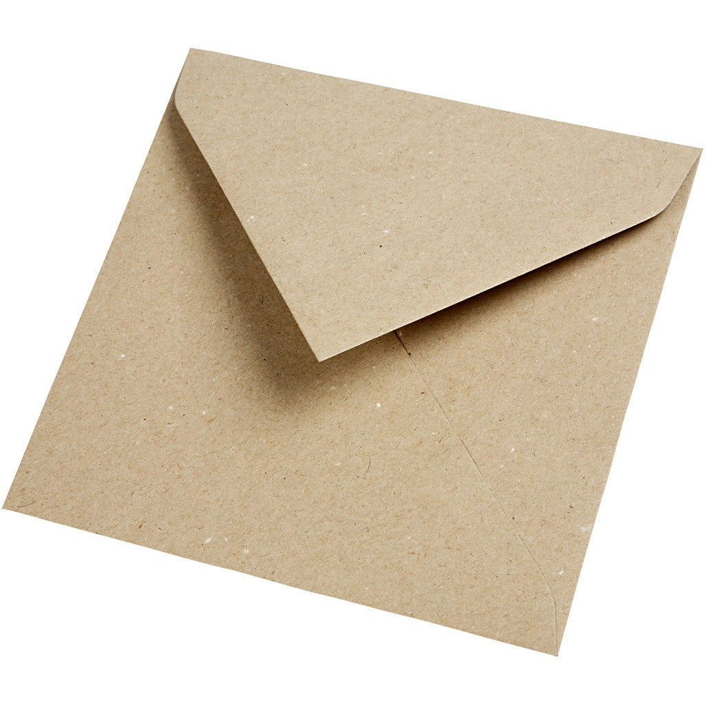 Recycled envelope, envelope size 16x16 cm, 120 g, natural, 50 pc/ 1 pack [HOB-20524]