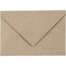 Recycled envelope, envelope size 7,8x11,5 cm, 120 g, natural, 50 pc/ 1 pack [HOB-20531]