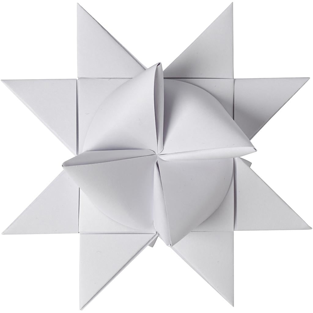 Paper Star Strips, L: 73 cm, W: 25 mm, dia. 11,5 cm, white, 100 strips/ 1 pack [HOB-20717]