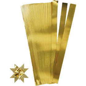 Paper Star Strips, L: 73 cm, W: 25 mm, dia. 11,5 cm, gold, 100 strips/ 1 pack [HOB-20724]