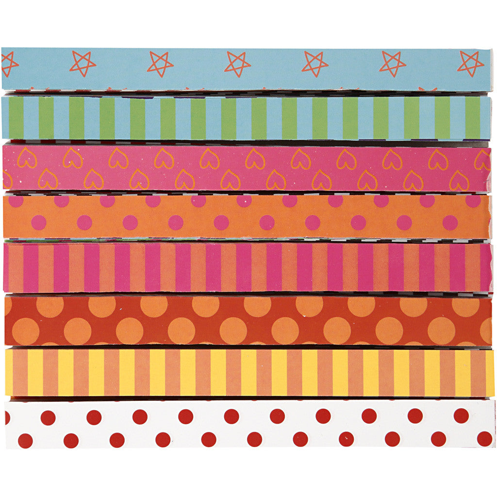 Paper Chains, Pattern, L: 16 cm, W: 15 mm, 2400 pc/ 1 pack [HOB-20783]