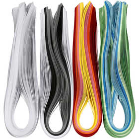 Quilling Paper Strips, L: 78 cm, W: 5 mm, 120 g, assorted colours, 12x100 pc/ 1 pack [HOB-20799]