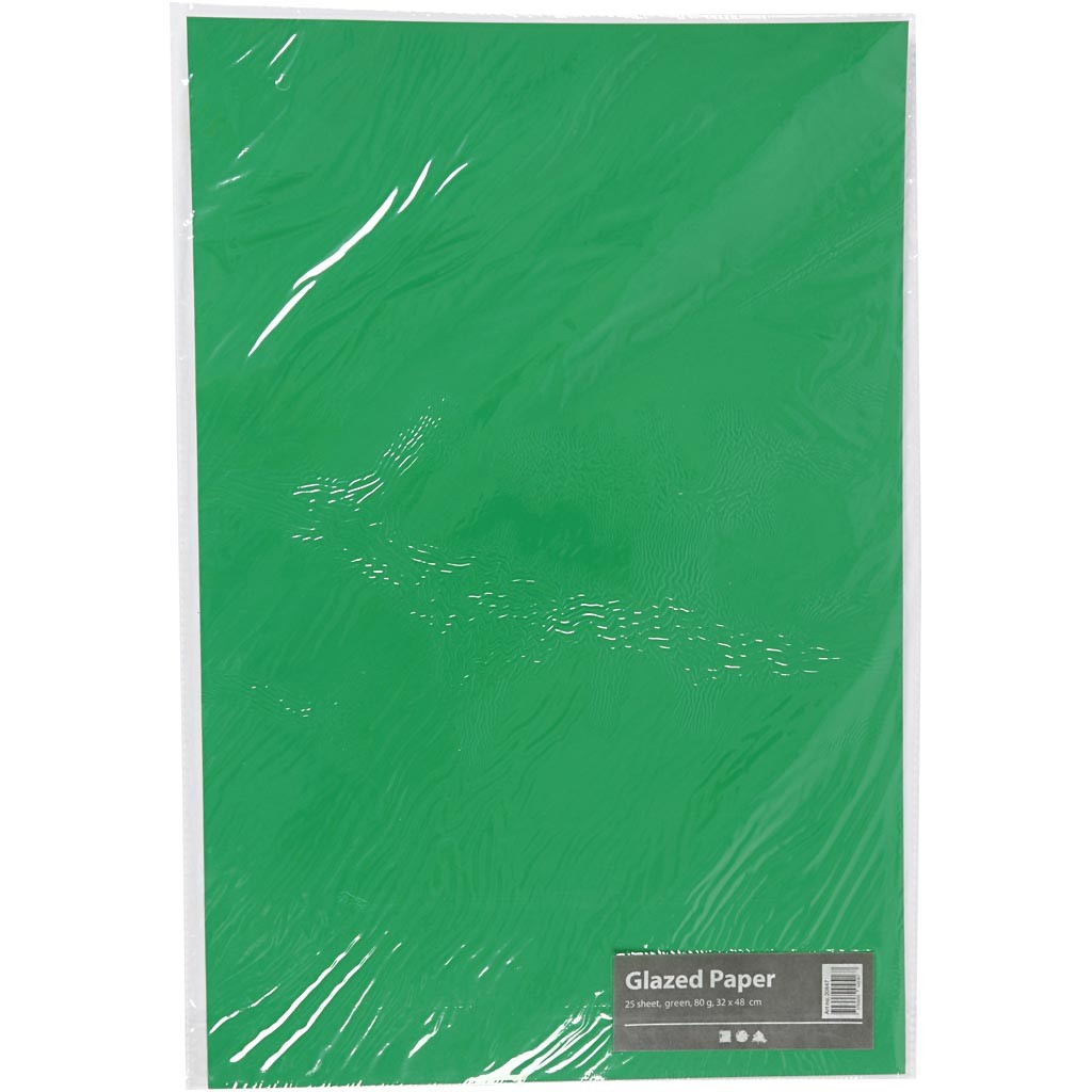 Glazed Paper, sheet 32x48 cm, 80 g, green, 25 sheet/ 1 pack [HOB-20847]