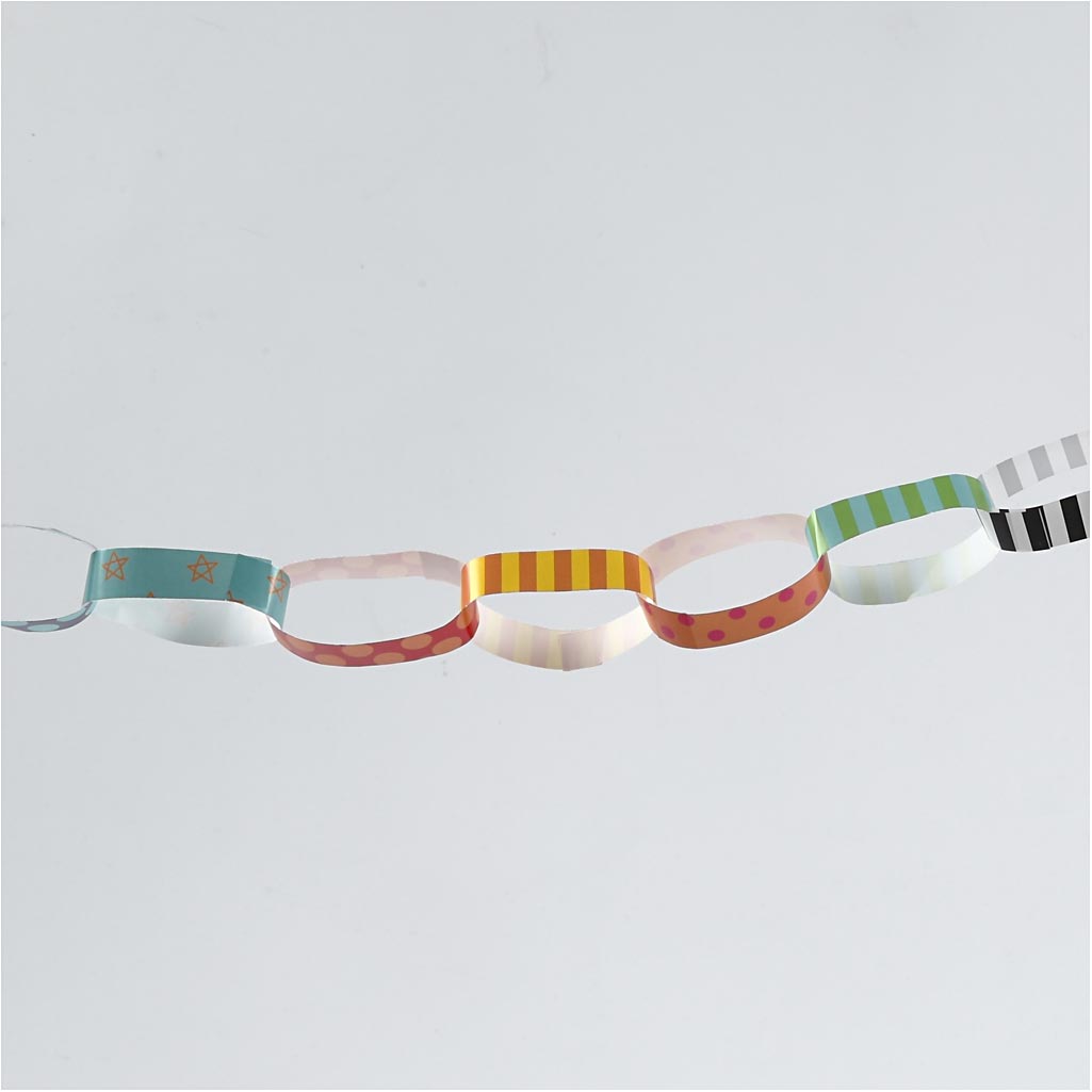 Paper Chains, Pattern, L: 16 cm, W: 15 mm, 400 pc/ 1 pack [HOB-20873]