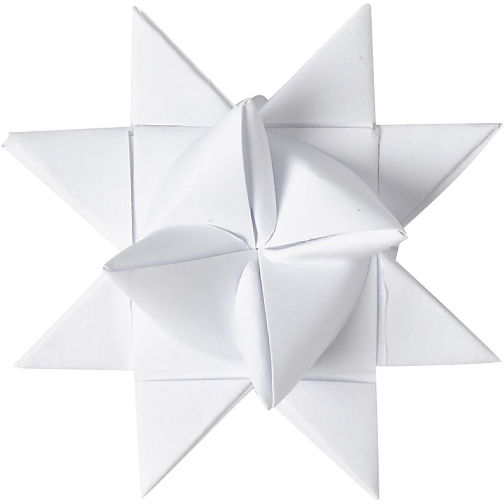 Paper Star Strips, L: 45 cm, W: 10 mm, dia. 4,5 cm, white, 500 strips/ 1 pack [HOB-20931]