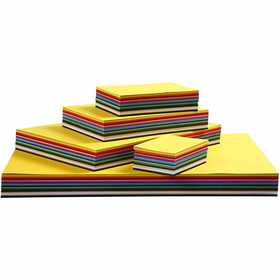 Creative Card, A2,A3,A4,A5,A6, 180 g, assorted colours, 1800 ass sheets/ 1 pack [HOB-21420]