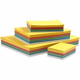 Spring Cardboard, A3,A4,A5,A6, 180 g, assorted colours, 1500 ass sheets/ 1 pack [HOB-21431]