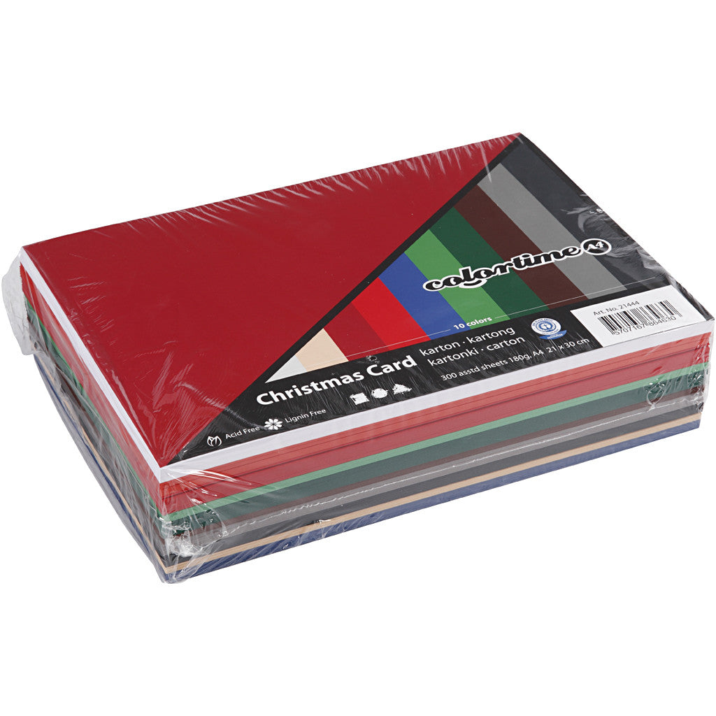 Christmas Card, A4, sheet 210x297 mm, 180 g, assorted colours, 300 ass sheets/ 1 pack [HOB-21444]