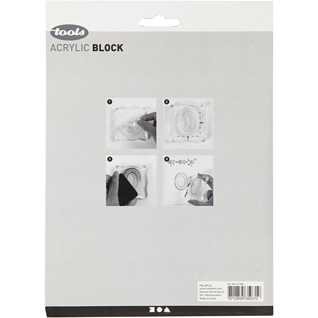 Acrylic Block, size 2,5x2,5+5x5+7,6x7,6+5x16,5 cm, thickness 1 cm, 4 pc/ 1 pack [HOB-21586]