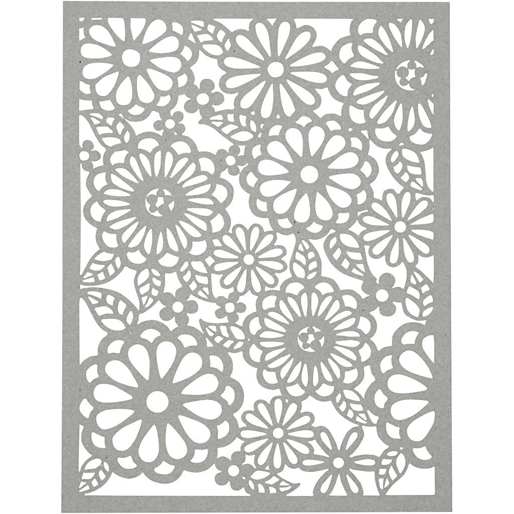 Pad with Cardboard Lace Patterns, A6, sheet 104x146 mm, 200 g, black, natural, grey, white, 24 pc/ 1 pack [HOB-21605]