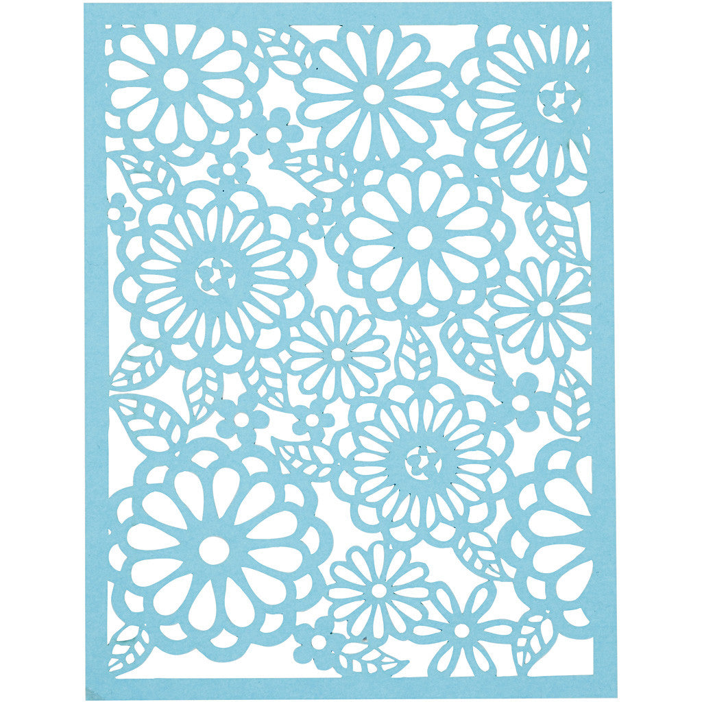 Pad with Cardboard Lace Patterns, A6, sheet 104x146 mm, 200 g, blue, light blue, dark blue, purple, 24 pc/ 1 pack [HOB-21607]