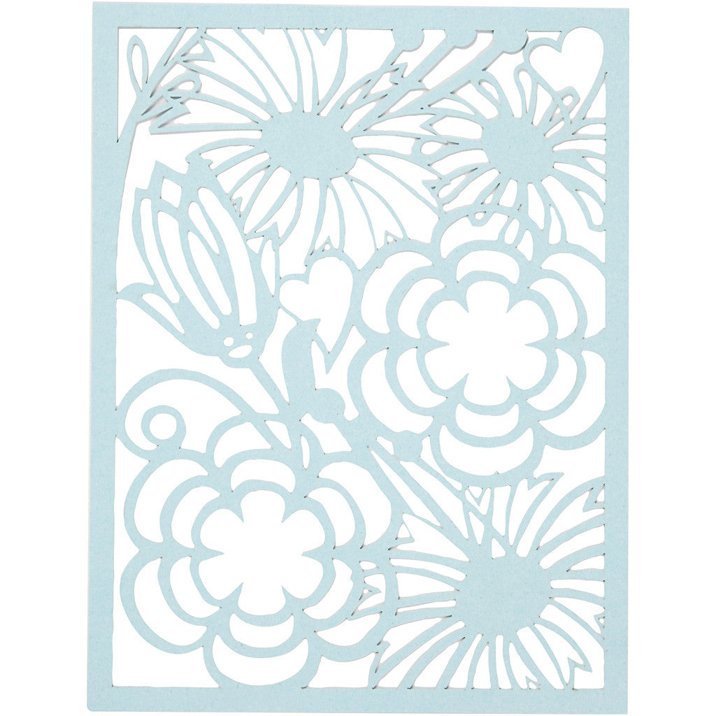 Pad with Cardboard Lace Patterns, A6, sheet 104x146 mm, 200 g, blue, light blue, dark blue, purple, 24 pc/ 1 pack [HOB-21607]