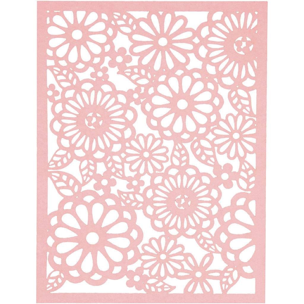 Pad with Cardboard Lace Patterns, A6, sheet 104x146 mm, 200 g, orange, pink, red, rose, 24 pc/ 1 pack [HOB-21608]