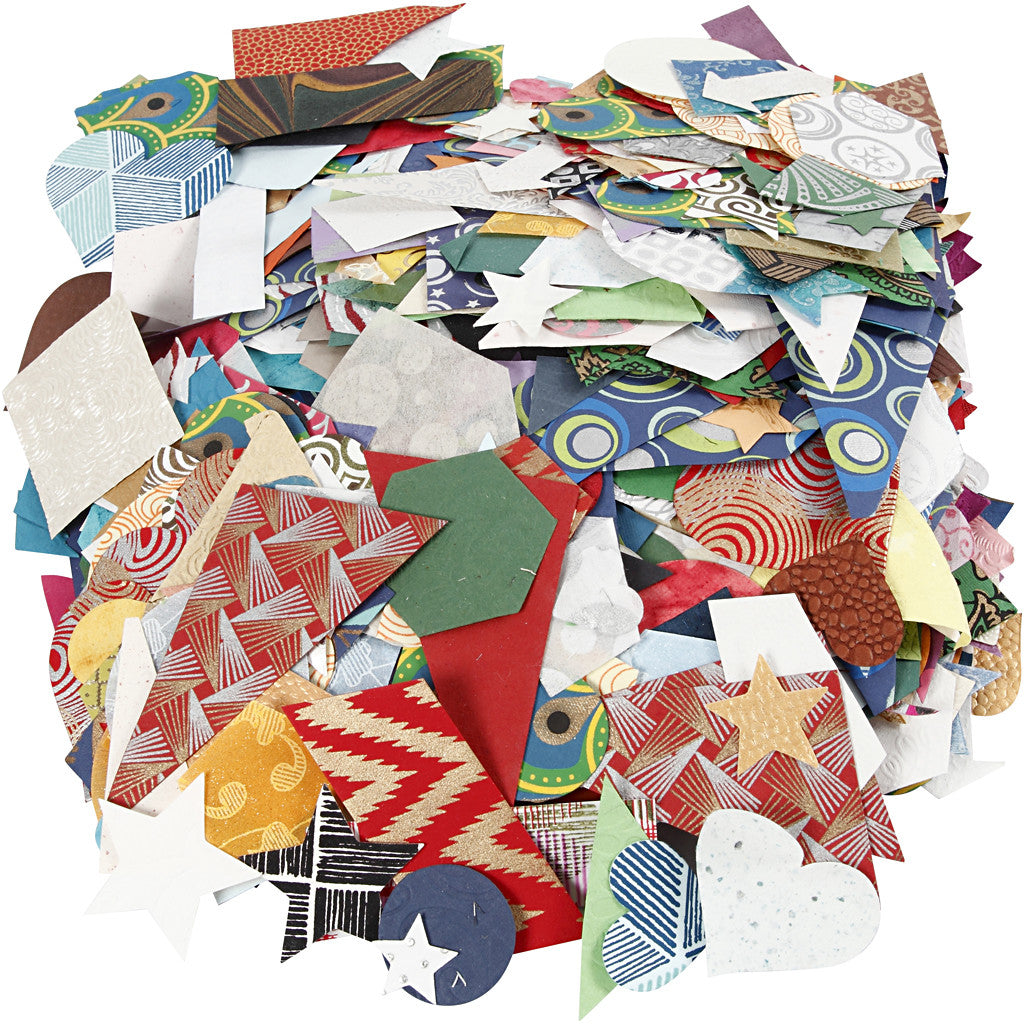 Handmade Paper Die-Cut, size 25-130 mm, 110 g, 500 g/ 1 pack [HOB-21638]