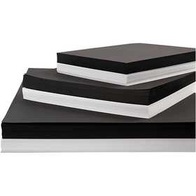 Card, A2,A3,A4, 200+250 g, black, white, 600 ass sheets/ 1 pack [HOB-21656]