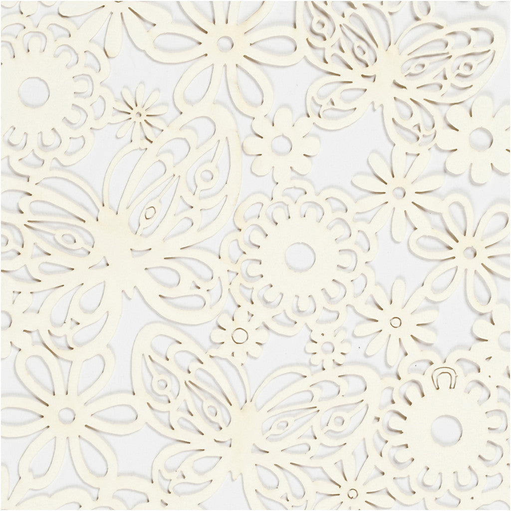 Lace Patterned cardboard, sheet 10,5x15 cm, 200 g, off-white, 10 pc/ 1 pack [HOB-216911]