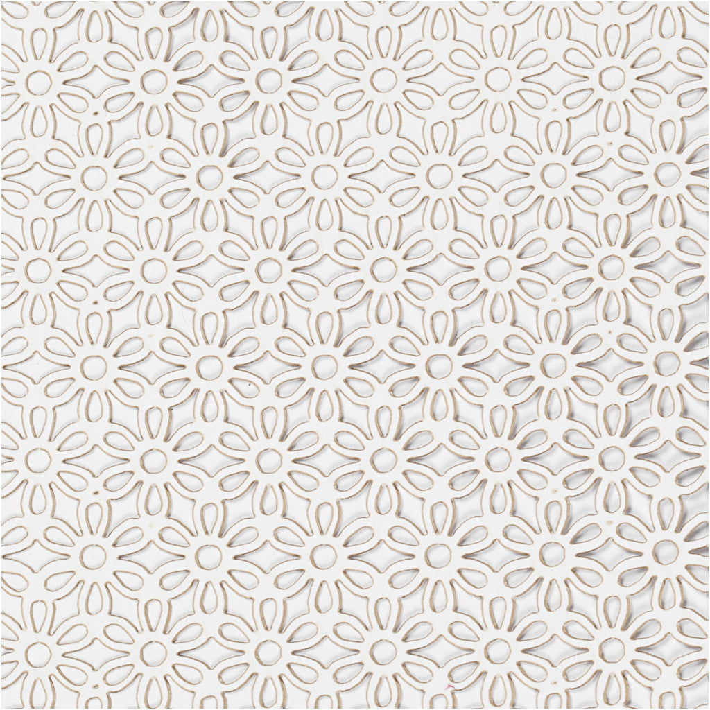 Lace Patterned cardboard, sheet 10,5x15 cm, 200 g, white, 10 pc/ 1 pack [HOB-216922]
