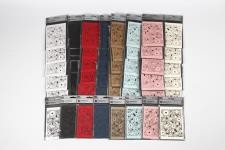 Lace Patterned cardboard, sheet 10,5x15 cm, 200 g, assorted colours, 8x10 pack/ 1 pack [HOB-216923]