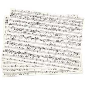 Kraft Paper with print, music notes, A4, sheet 210x297 mm, 100 g, 10 sheet/ 1 pack [HOB-219560]
