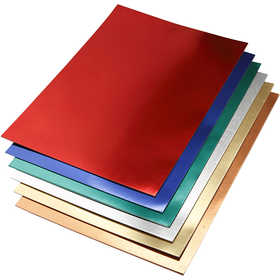 Metallic Foil Card, A2, sheet 420x594 mm, 280 g, assorted colours, 30 ass sheets/ 1 pack [HOB-22090]