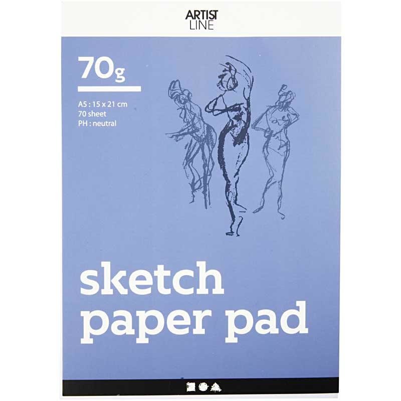 Sketch Pad, A5, sheet 148x210 mm, 70 g, white, 70 sheet/ 1 pack [HOB-22102]