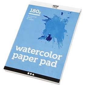 Watercolour Block, A5, sheet 148x210 mm, 180 g, white, 20 sheet/ 1 pc [HOB-22108]