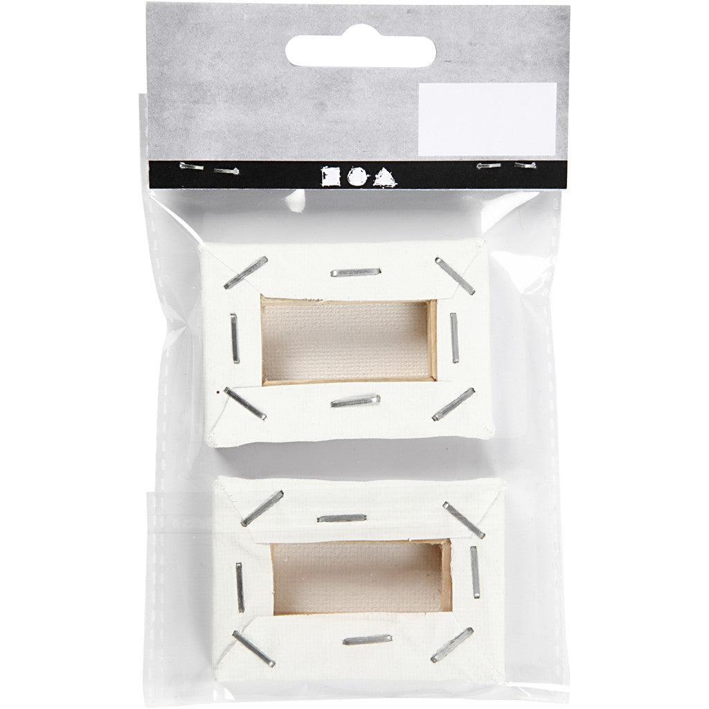 Mini Canvas, size 6x4x1 cm, white, 2 pc/ 1 pack [HOB-22336]