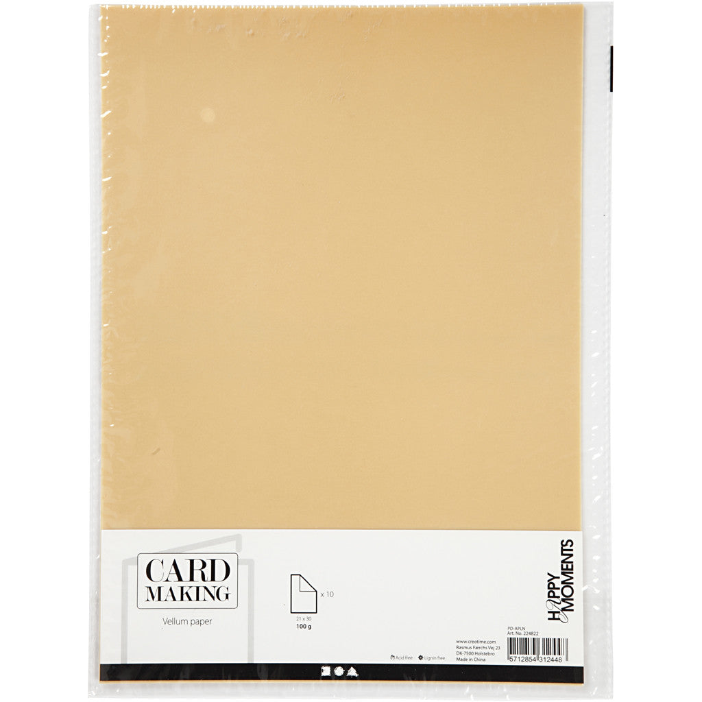 Vellum Paper, A4, sheet 210x297 mm, 100 g, natural, 10 sheet/ 1 pack [HOB-224822]