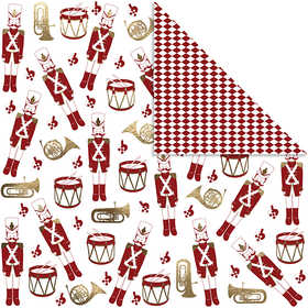 Design Paper, nutcracker, 180 g, gold, red, white, 3 sheet/ 1 pack [HOB-22511]