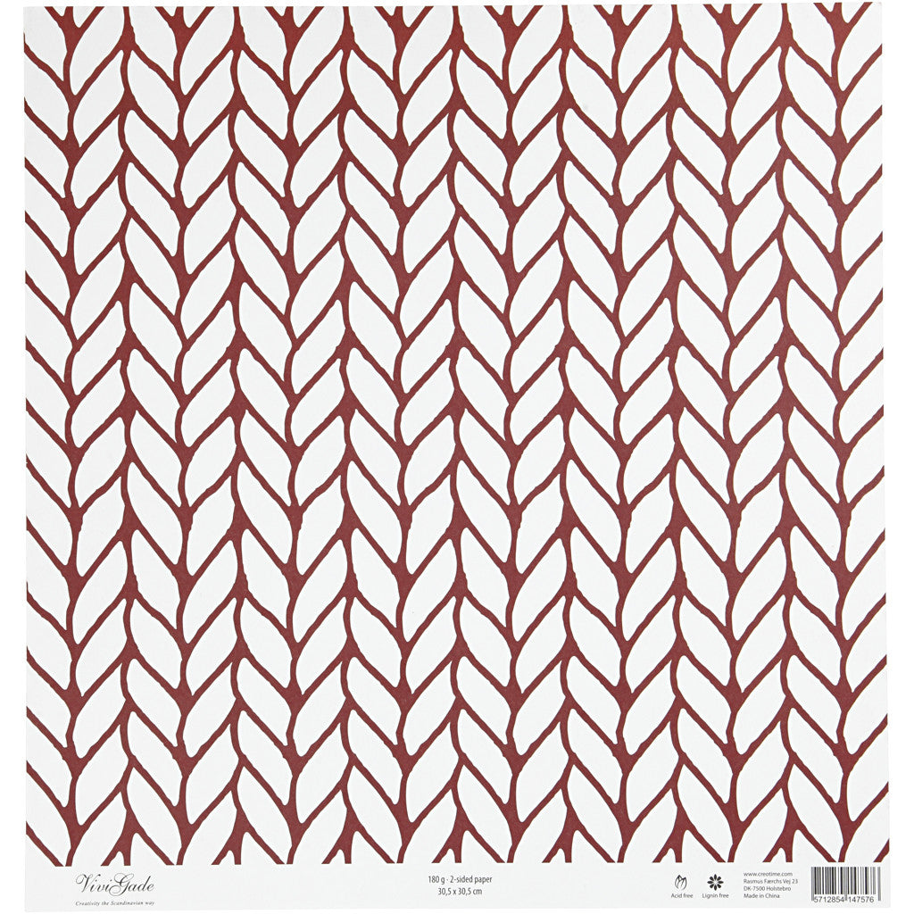 Design Paper, hygge and knitting, sheet 30,5x30,5 cm, 180 g, 5 sheet/ 1 pack [HOB-22525]