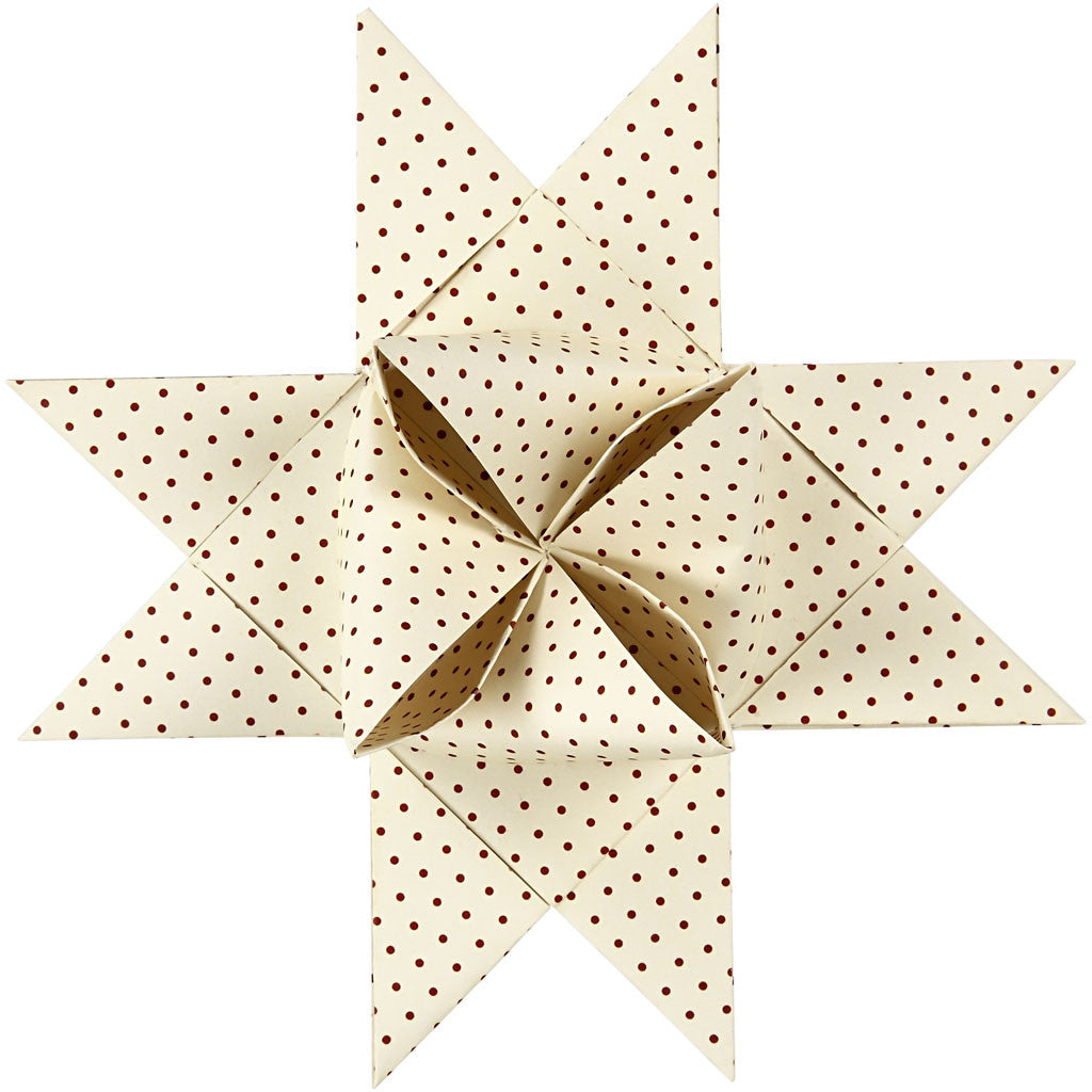 Paper Star Strips, L: 100 cm, W: 40 mm, dia. 18 cm, red, white, 40 strips/ 1 pack [HOB-22548]
