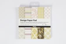 Design Paper Pad, sheet 15,2x15,2 cm, 120 g, green, rose, 50 sheet/ 1 pack [HOB-225911]