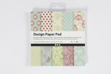 Design Paper Pad, sheet 15,2x15,2 cm, 120 g, mint green, purple, 50 sheet/ 1 pack [HOB-225912]