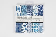 Design Paper Pad, sheet 15,2x15,2 cm, 120 g, blue, 50 sheet/ 1 pack [HOB-225915]