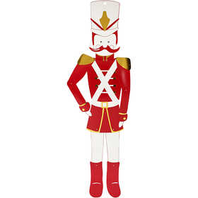 Nutcracker, H: 110 cm, W: 30 cm, 300 g, gold, red, white, 1 pc [HOB-22593]