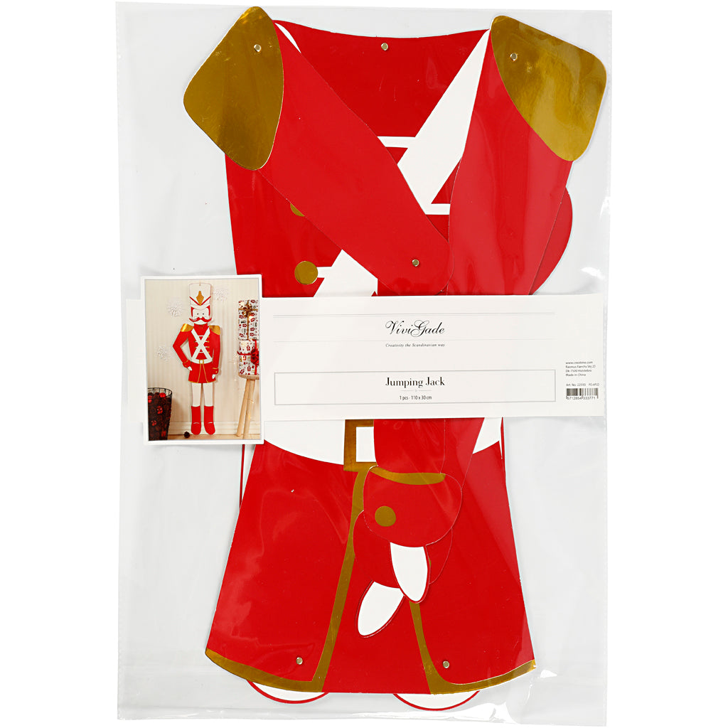 Nutcracker, H: 110 cm, W: 30 cm, 300 g, gold, red, white, 1 pc [HOB-22593]