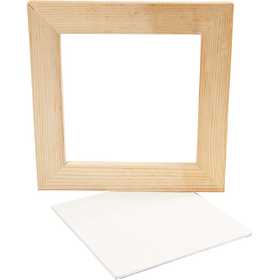 Canvas Panel with Wooden Frame, size 15x15x0,3 cm, white, 1 pc [HOB-226200]