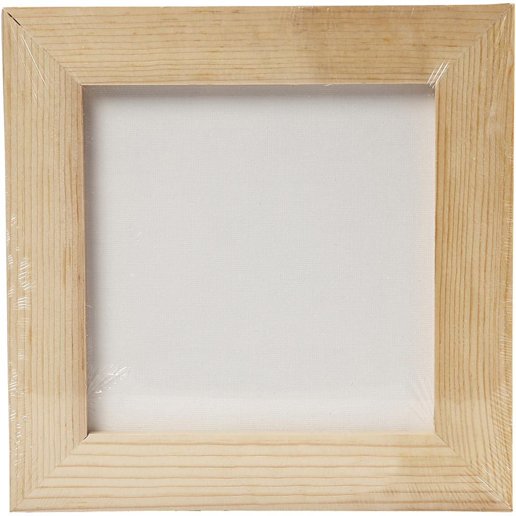Canvas Panel with Wooden Frame, size 15x15x0,3 cm, white, 1 pc [HOB-226200]