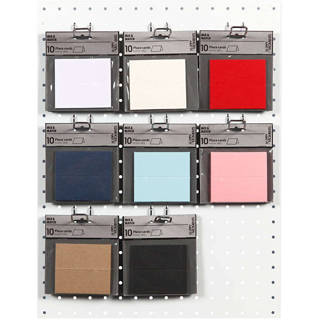 Table place cards, size 9x4 cm, 220 g, assorted colours, 8x10 pack/ 1 pack [HOB-228723]