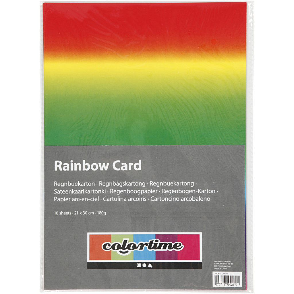 Rainbow Card, A4, sheet 210x297 mm, 180 g, 10 sheet/ 1 pack [HOB-229830]