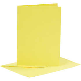 Cards and envelopes, card size 10,5x15 cm, envelope size 11,5x16,5 cm, 110+220 g, yellow, 6 set/ 1 pack [HOB-23012]