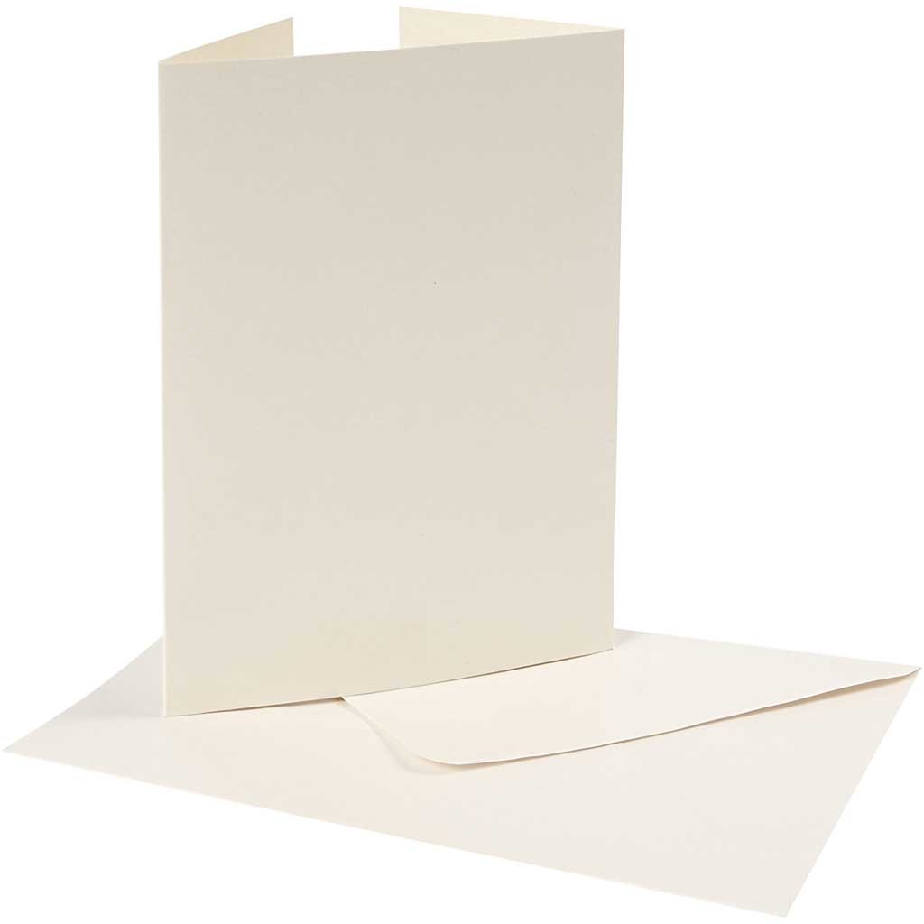 Pearlescent Card & Envelope, card size 10,5x15 cm, envelope size 11,5x16,5 cm, 230+120 g, off-white, 10 set/ 1 pack [HOB-23045]