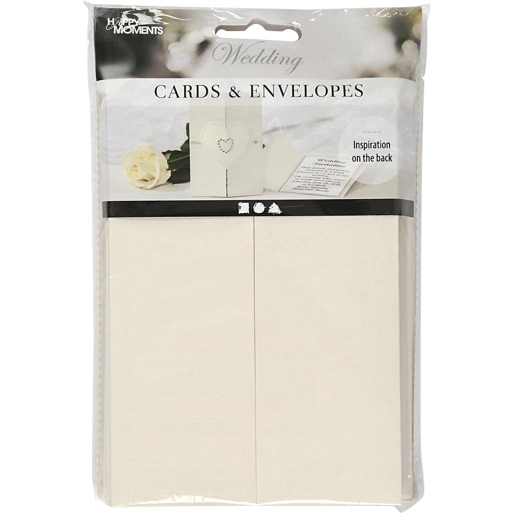 Pearlescent Card & Envelope, card size 10,5x15 cm, envelope size 11,5x16,5 cm, 230+120 g, off-white, 10 set/ 1 pack [HOB-23045]