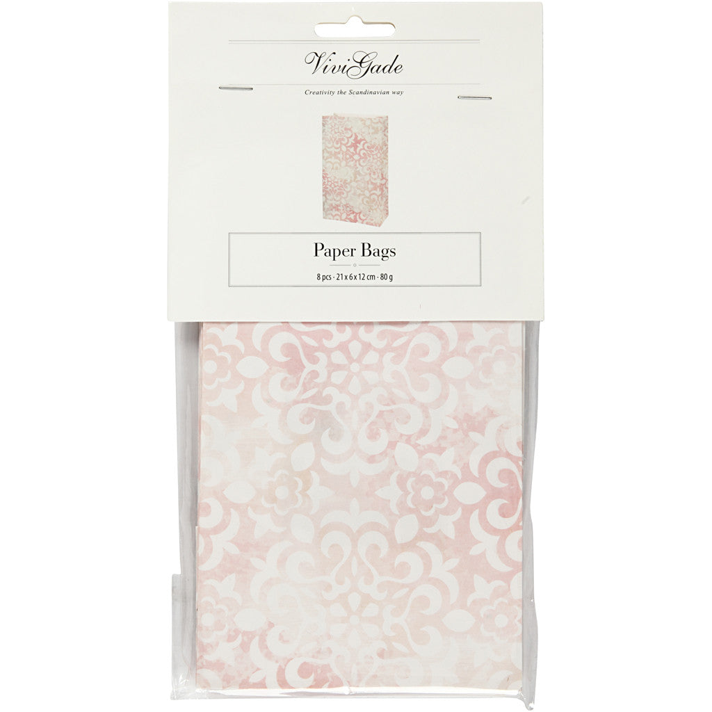 Paper Bag, watercolour, H: 21 cm, size 6x12 cm, 80 g, 8 pc/ 1 pack [HOB-231310]