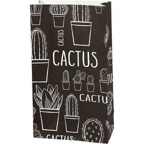 Paper Bag, cactus, H: 21 cm, size 6x12 cm, 80 g, 8 pc/ 1 pack [HOB-231360]