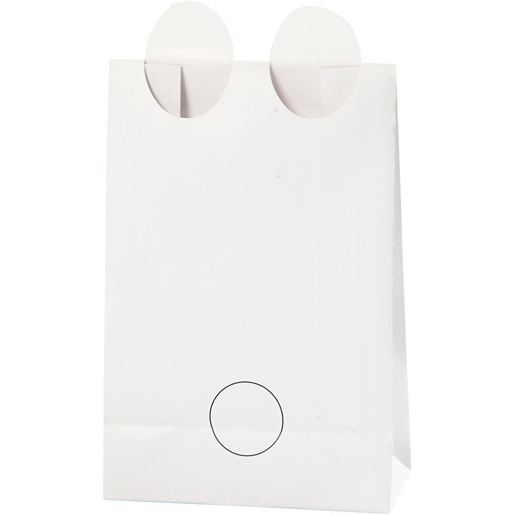 Paper Bag, polar bear, H: 18 cm, size 6x12 cm, 80 g, white, 6 pc/ 1 pack [HOB-23181]