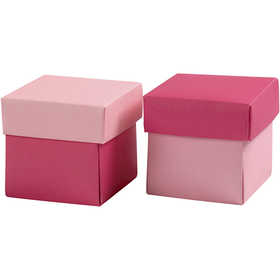 Folding box, size 5,5x5,5 cm, 250 g, rose/pink, 10 pc/ 1 pack [HOB-233009]
