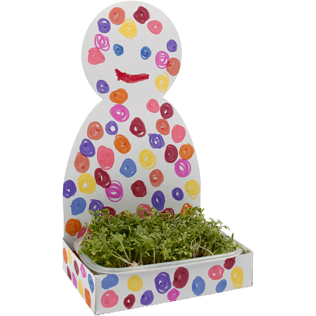 Figure Shaped Cress Trays, body, H: 20 cm, white, 6 set/ 1 pack [HOB-233441]