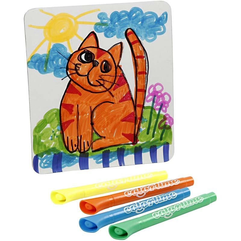 Deco Plate, size 17x19 cm, thickness 2 mm, white, 5 pc/ 1 pack [HOB-23349]