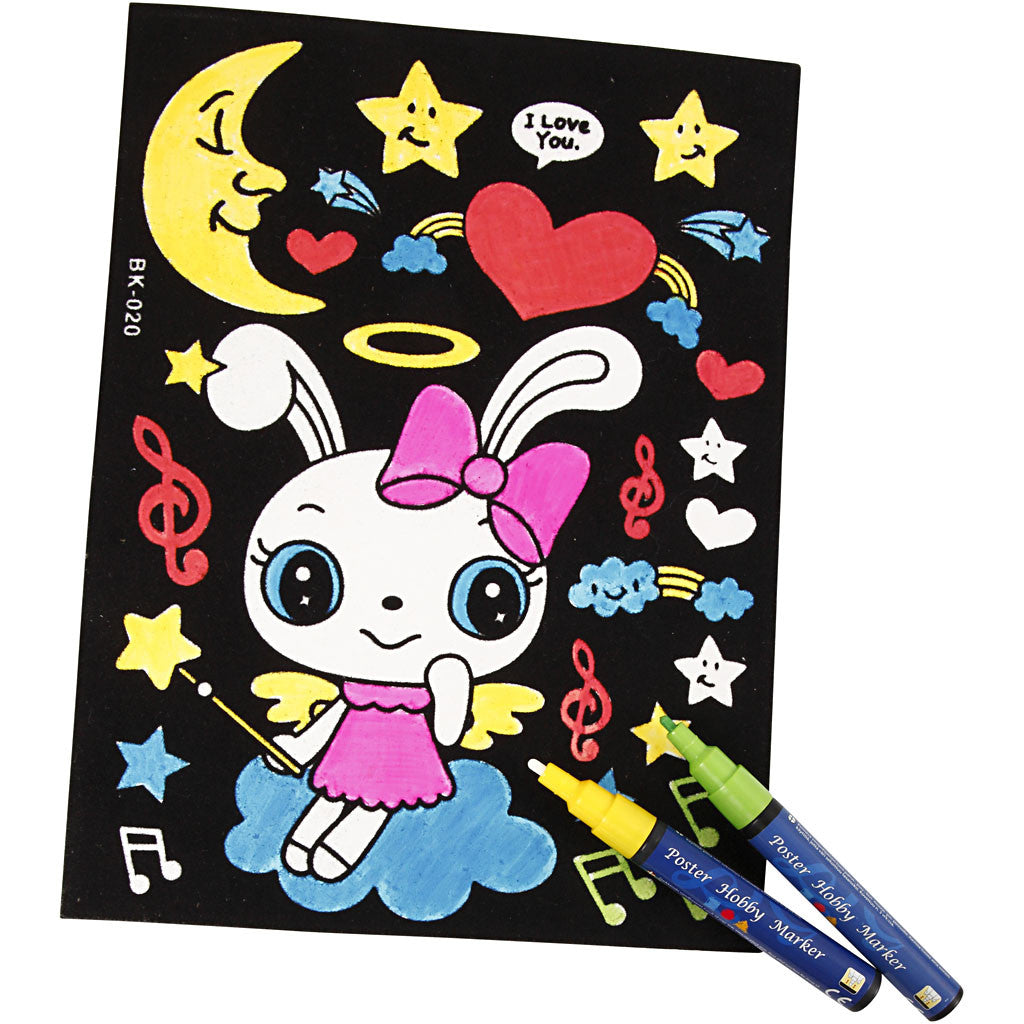 Velvet Pictures, size 25x19 cm, 16 pc/ 1 pack [HOB-23351]